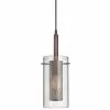 Dainolite Signature Pendant Light - 1-Light - 6-in X 11-in - Oil Brushed Bronze/Glass -Dainolite Shop 330631030 MainImage frCA