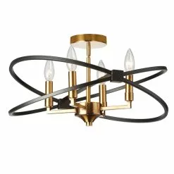 Dainolite Paloma Semi-Flush Mount Light - 4-Light - Vintage Bronze And Matte Black -Dainolite Shop 330719136 MainImage 001