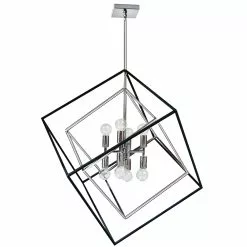 Dainolite Kappa Pendant Light - 8-Light - 27-in X 30-in - Polished Chrome
