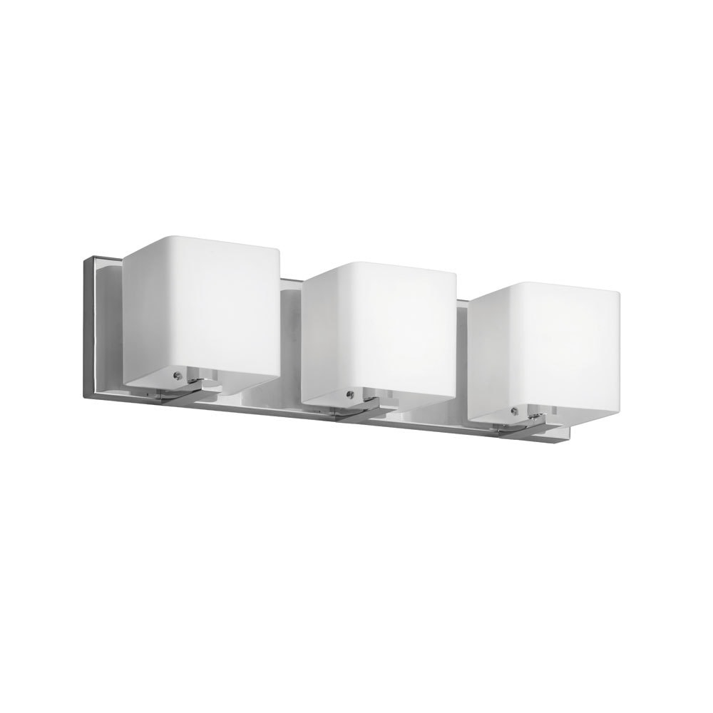 Dainolite Vanity Light - 3-Light - 19-in - White Frosted Glass And Polished Chrome 4 Dainolite Vanity Light - 3-Light - 19-in - White Frosted Glass And Polished Chrome - Image 2