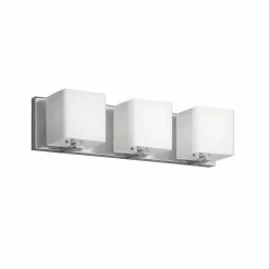 Dainolite Vanity Light - 3-Light - 19-in - White Frosted Glass And Polished Chrome