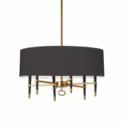 Dainolite Langford Pendant Light - 6-Light - 32-in X 17-in - Vintage Bronze/Black
