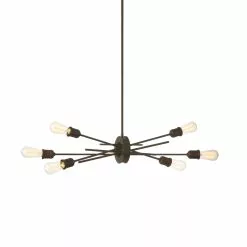 Dainolite Nebraska Pendant Light - 6-Light - 16-in X 16-in - Espresso