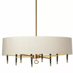 Dainolite Langford Pendant Light - 8-Light - 45-in X 17-in - Vintage Bronze/Beige