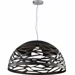 Dainolite Coral Pendant Light - 1-Light - 20-in X 10.75-in - Matte Black