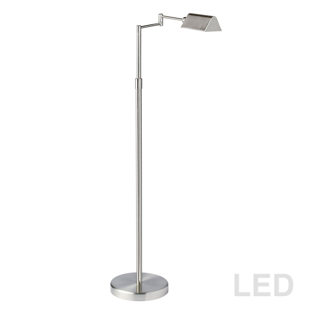 Dainolite Floor Lamp - 1-Light - 50.25-in - Satin Nickel 3 Dainolite Floor Lamp - 1-Light - 50.25-in - Satin Nickel