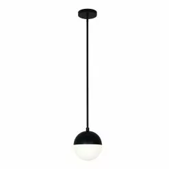 Dainolite Dayana Pendant Light - 1-Light - 7-in X 8-in - Matte Black