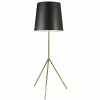 Dainolite Oversized Drum Floor Lamp - 1-Light - Aged Brass Frame - Black And White Shade -Dainolite Shop 330719471 MainImage 001