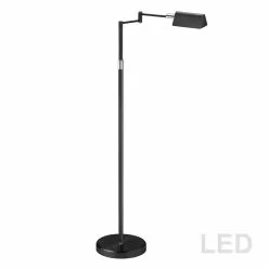 Dainolite Floor Lamp - 1-Light - 50.25-in - Satin Black