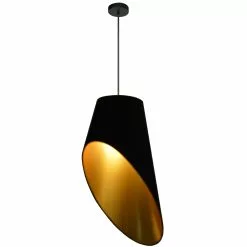 Dainolite Slanted Drum Pendant Light - 1-Light - 16-in X 24-in - Gold