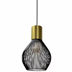 Dainolite Signature Pendant Light - 1-Light - 10-in X 18-in - Black