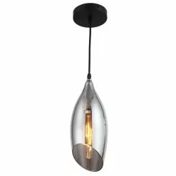 Dainolite Abba Pendant Light - 1-Light - 5-in X 12-in - Black