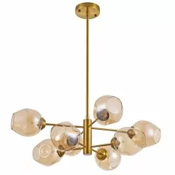 Dainolite Abii Pendant Light - 12-Light - 26-in X 10-in - Vintage Bronze/Glass