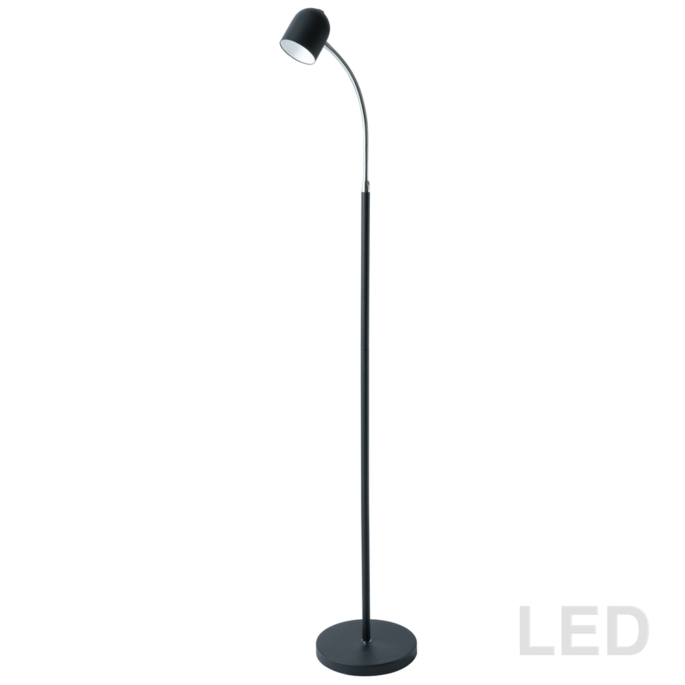 Dainolite Floor Lamp - 1-LED Light - Satin Black 3 Dainolite Floor Lamp - 1-LED Light - Satin Black