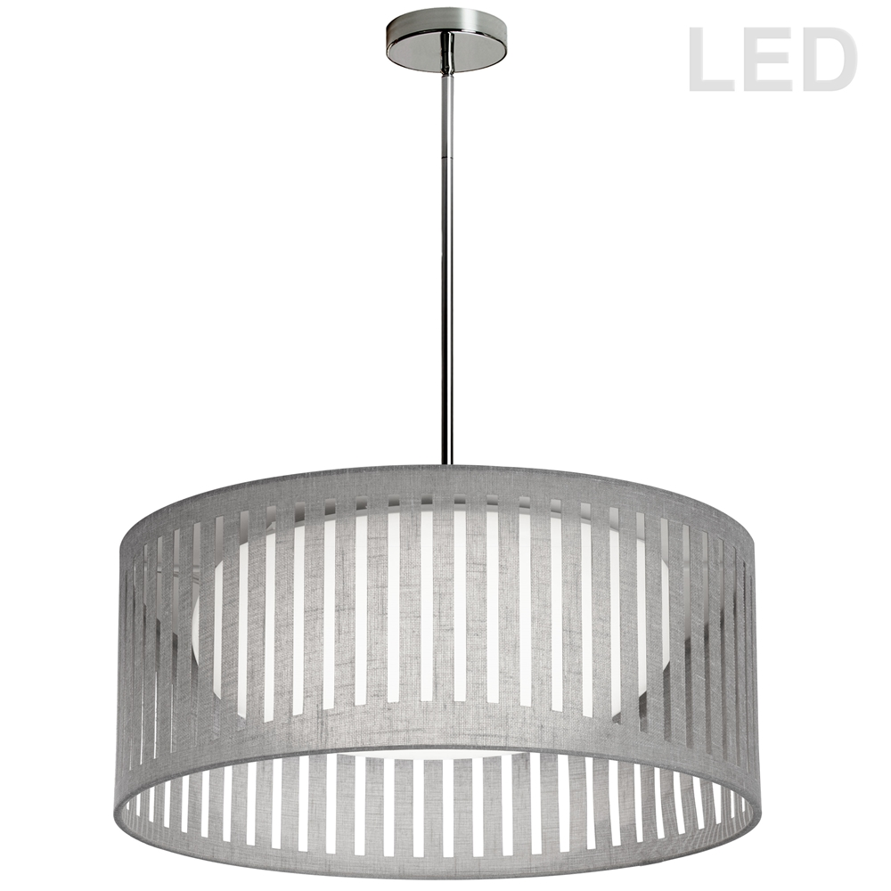 Dainolite Slit Drum Pendant Light - 1-Light - 20-in X 8-in - Grey 3 Dainolite Slit Drum Pendant Light - 1-Light - 20-in X 8-in - Grey