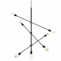 Dainolite Signature Pendant Light - 7-Light - 28.75-in X 23-in - Black