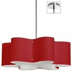 Dainolite Zulu Pendant Light - 3-Light - 24-in X 8.5-in - Red