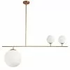 Dainolite Orion Pendant Light - 3-Light - 36-in X 14.5-in - Gold/Frosted Glass