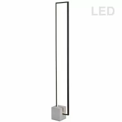 Dainolite Florence Floor Lamp - 1-Light - 54.75-in - Matte Black
