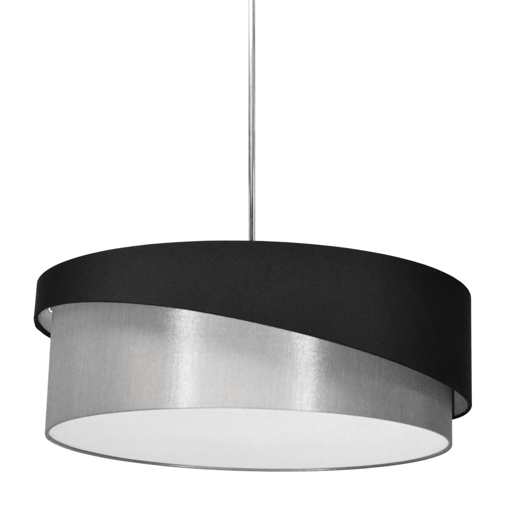 Dainolite Jazlynn Pendant Light - 1-Light - 24-in X 8-in - Polished Chrome/Black/Silver 3 Dainolite Jazlynn Pendant Light - 1-Light - 24-in X 8-in - Polished Chrome/Black/Silver
