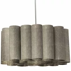 Dainolite Sandra Pendant Light - 4-Light - 24-in X 12-in - Polished Chrome/Grey