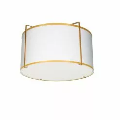 Dainolite Trapazoid Flush-Mount Light - 2-Light - 12-in X 8-in - Gold