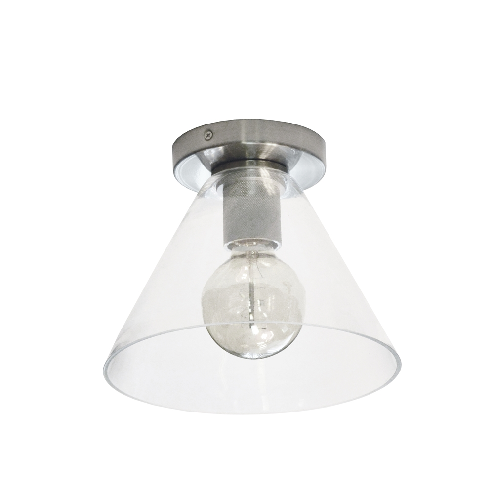 Dainolite Roswell Flush-Mount Light - 1-Light - 9-in X 7.3-in - Satin Chrome 3 Dainolite Roswell Flush-Mount Light - 1-Light - 9-in X 7.3-in - Satin Chrome