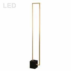 Dainolite Florence Floor Lamp - 1-Light - 54.75-in - Aged Brass