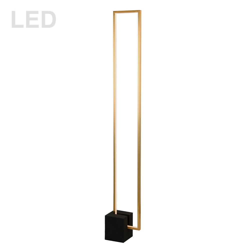 Dainolite Florence Floor Lamp - 1-Light - 54.75-in - Aged Brass 3 Dainolite Florence Floor Lamp - 1-Light - 54.75-in - Aged Brass