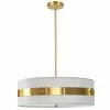 Dainolite Willshire Pendant Light - 4-Light - 22-in X 7-in - Aged Brass/White