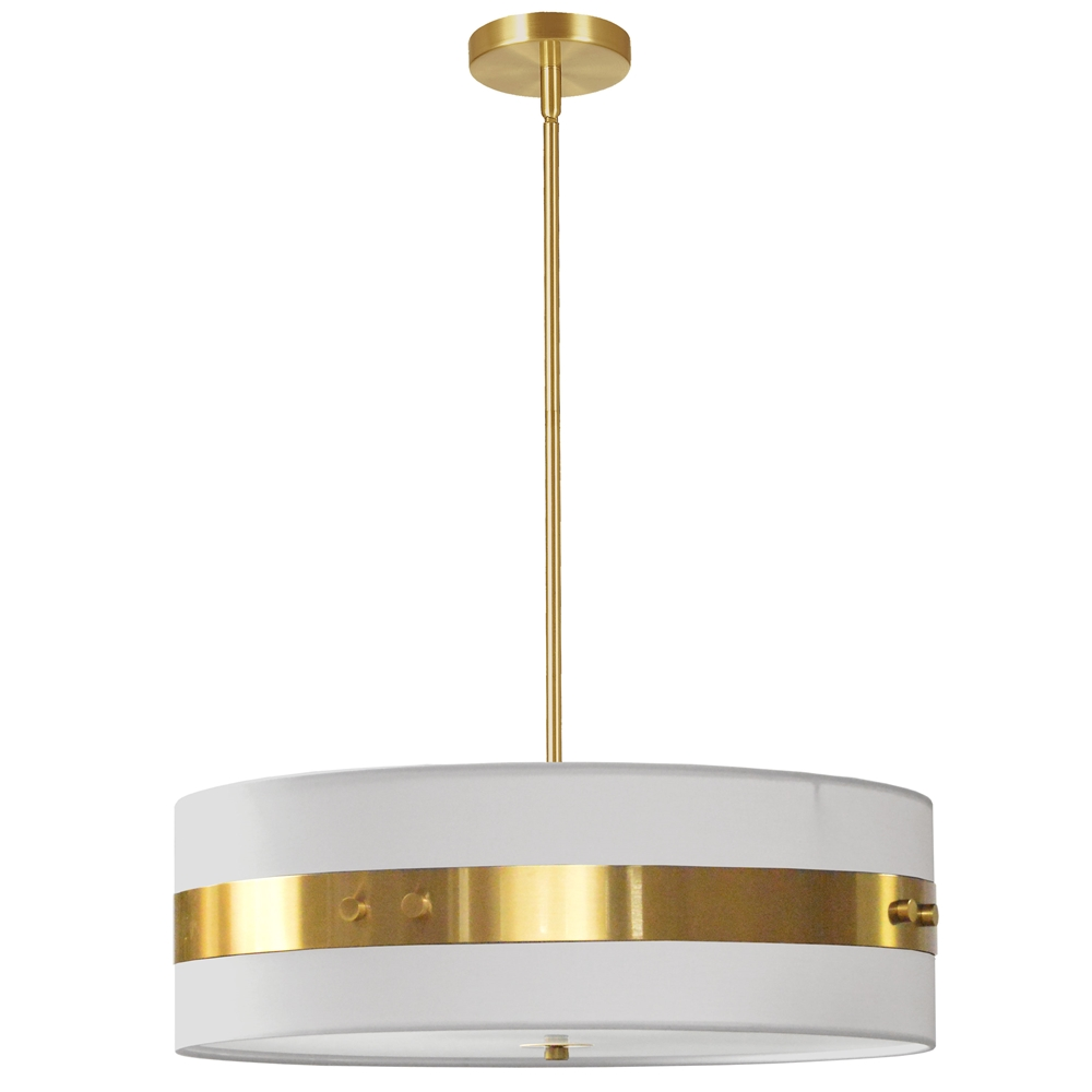 Dainolite Willshire Pendant Light - 4-Light - 22-in X 7-in - Aged Brass/White 3 Dainolite Willshire Pendant Light - 4-Light - 22-in X 7-in - Aged Brass/White