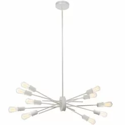 Dainolite Nebraska Pendant Light - 10-Light - 17-in X 17-in - Matte White