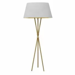 Dainolite Gabriela Floor Lamp - 1-Light - 60.5-in - Aged Brass/White