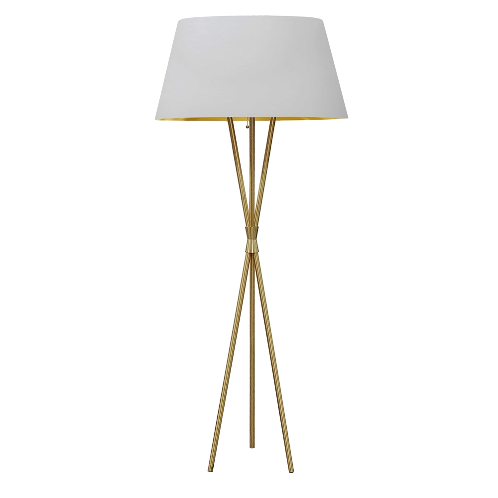 Dainolite Gabriela Floor Lamp - 1-Light - 60.5-in - Aged Brass/White 3 Dainolite Gabriela Floor Lamp - 1-Light - 60.5-in - Aged Brass/White