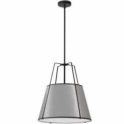 Dainolite Trapezoid Pendant Light - 1-Light - 18-in X 19.5-in - Matte Black/Grey