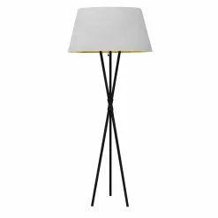Dainolite Gabriela Floor Lamp - 1-Light - 60.5-in - Matte Black/White