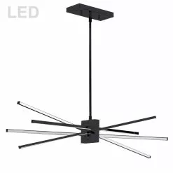 Dainolite Summit Pendant Light - 4-Light - 34-in X 12-in - Matte Black