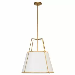 Dainolite Trapezoid Pendant Light - 1-Light - 18-in X 19.5-in - Gold