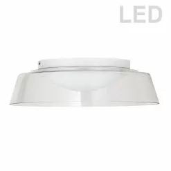 Dainolite Crawford Flush-Mount Light - 1-Light - 18-in X 5.1-in - Matte White