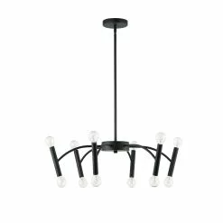 Dainolite Aragog Pendant Light - 12-Light - 24-in X 6.25-in - Matte Black