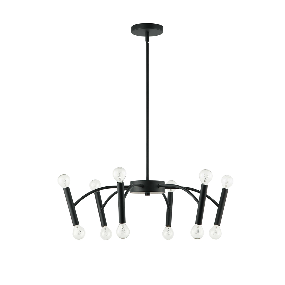 Dainolite Aragog Pendant Light - 12-Light - 24-in X 6.25-in - Matte Black 3 Dainolite Aragog Pendant Light - 12-Light - 24-in X 6.25-in - Matte Black