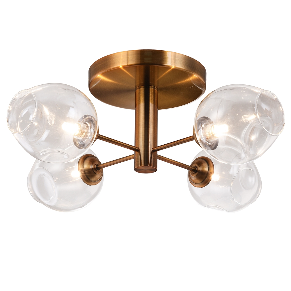 Dainolite Semi-Flush Mount Light - 4-Light - 20.5-in - Vintage Bronze/Clear Glass 3 Dainolite Semi-Flush Mount Light - 4-Light - 20.5-in - Vintage Bronze/Clear Glass