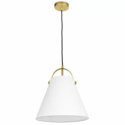 Dainolite Emperor Pendant Light - 1-Light - 13-in X 11-in - Aged Brass/White