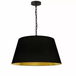 Dainolite Brynn Pendant Light - 1-Light - 20-in X 10-in - Black And Gold