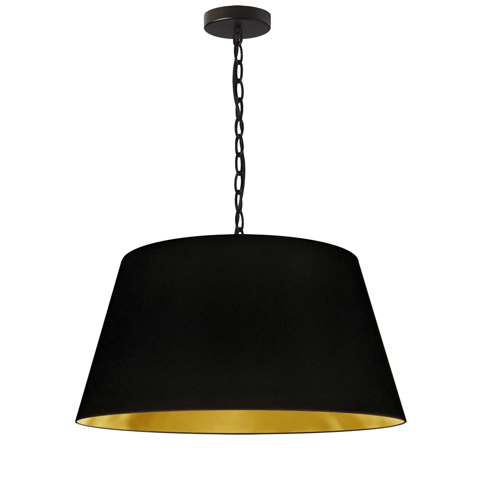 Dainolite Brynn Pendant Light - 1-Light - 20-in X 10-in - Black And Gold 3 Dainolite Brynn Pendant Light - 1-Light - 20-in X 10-in - Black And Gold