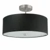 Dainolite Semi-Flush Mount Light - 3-Light - 14.25-in - Satin Chrome And Black