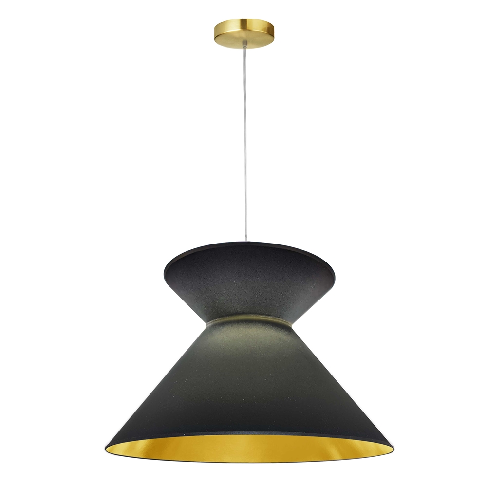 Dainolite Patricia Pendant Light - 1-Light - 18-in X 11.5-in - Aged Brass/Black And Gold 3 Dainolite Patricia Pendant Light - 1-Light - 18-in X 11.5-in - Aged Brass/Black And Gold