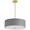 Dainolite Everly Pendant Light - 4-Light - 20-in X 5-in - Aged Brass/Grey