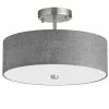 Dainolite Semi-Flush Mount Light - 3-Light - 14.25-in - Satin Chrome And Grey