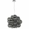 Dainolite Comet Pendant Light - 6-Light - 20-in X 20-in - Polished Chrome/Smoked Glass